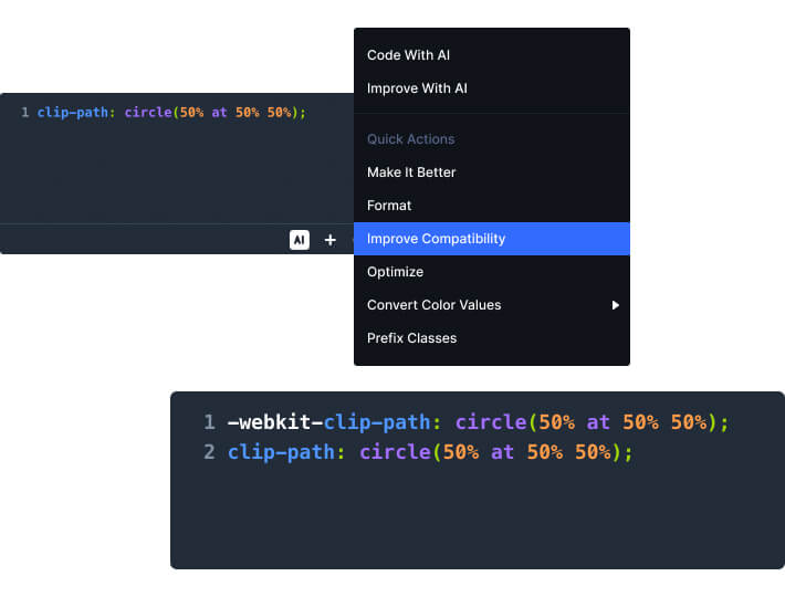 Divi AI Code Quick Actions